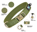 Load image into Gallery viewer, Green dog collar with features highlighted on a white background