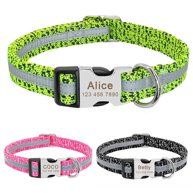 Personalised Dog Collar with Laser Engraved Buckle - The Static Collection