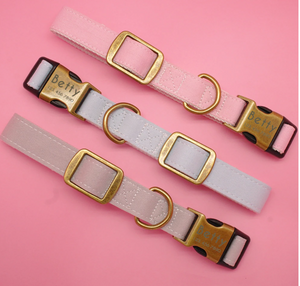 Personalised Dog Collar with Laser Engraved Buckle - The Pastel Collection