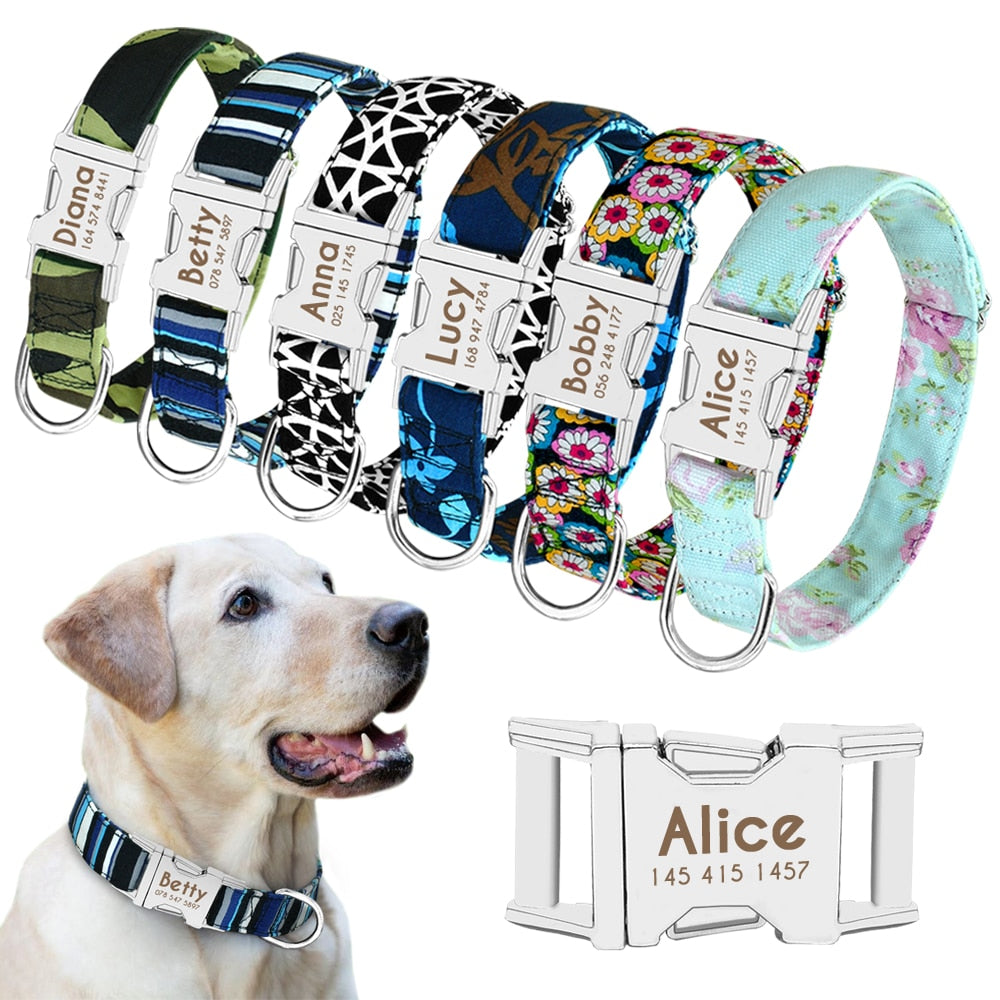 Personalised Dog Collar with Laser Engraved Buckle The Classic
