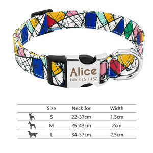 Personalised Dog Collar with Laser Engraved Buckle - The Jazz Collection