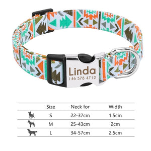 Personalised Dog Collar with Laser Engraved Buckle - The Jazz Collection