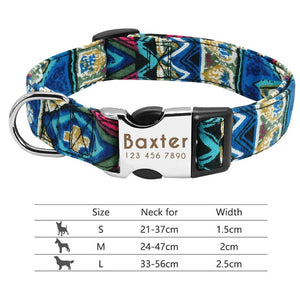 Personalised Dog Collar with Laser Engraved Buckle - The Jazz Collection