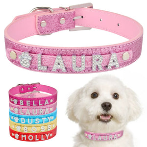 Personalised Dog Collar with Diamante Letters - The Glam Collection