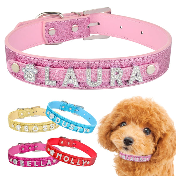 Personalised diamante dog top collars