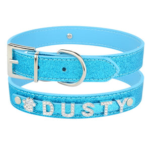 Personalised Dog Collar with Diamante Letters - The Glam Collection