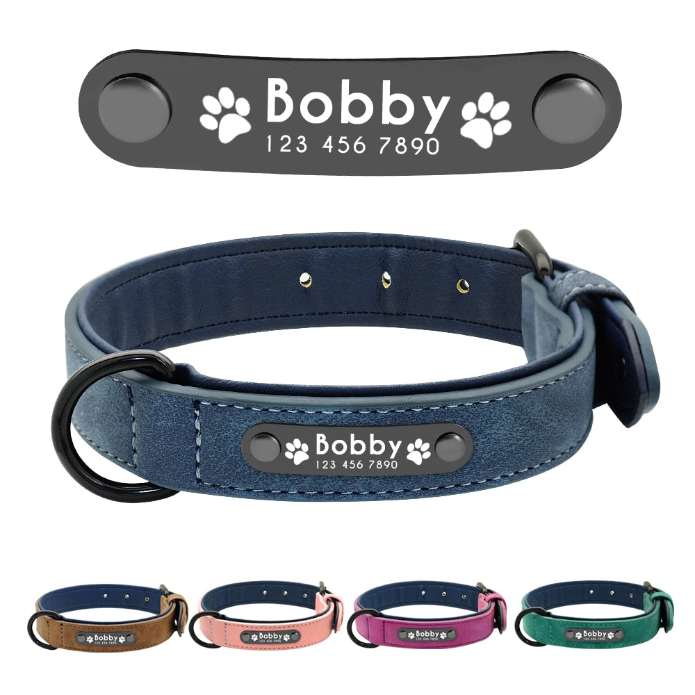 Personalised Dog Collar with Engraved ID Tag - The Original Collection